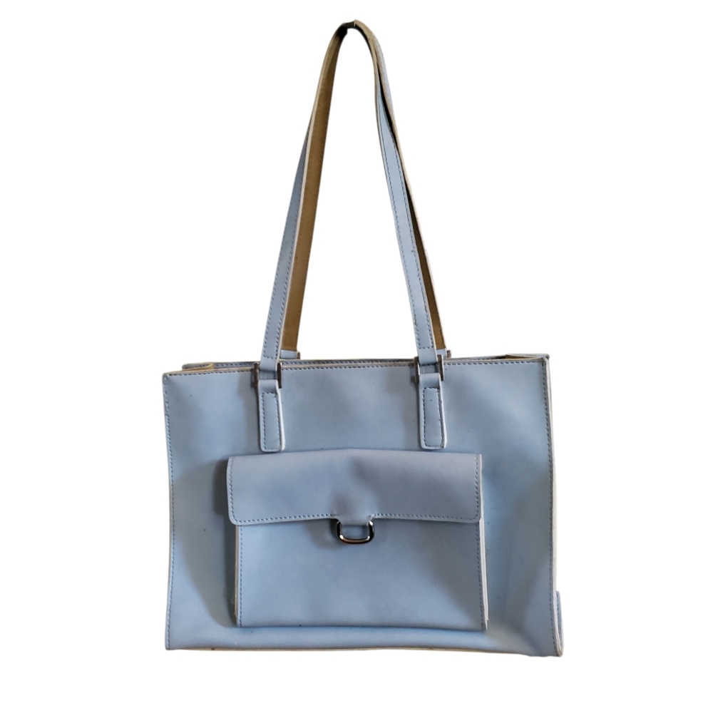 Mondani Light Blue Vegan Leather Shoulder Bag Purse Quiet Elegance
